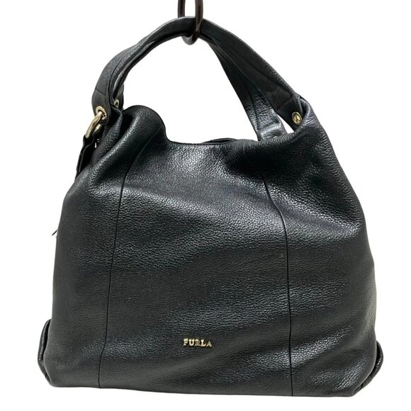 Auth FURLA - Dark Navy Leather Tote Bag - Picture 1 of 11